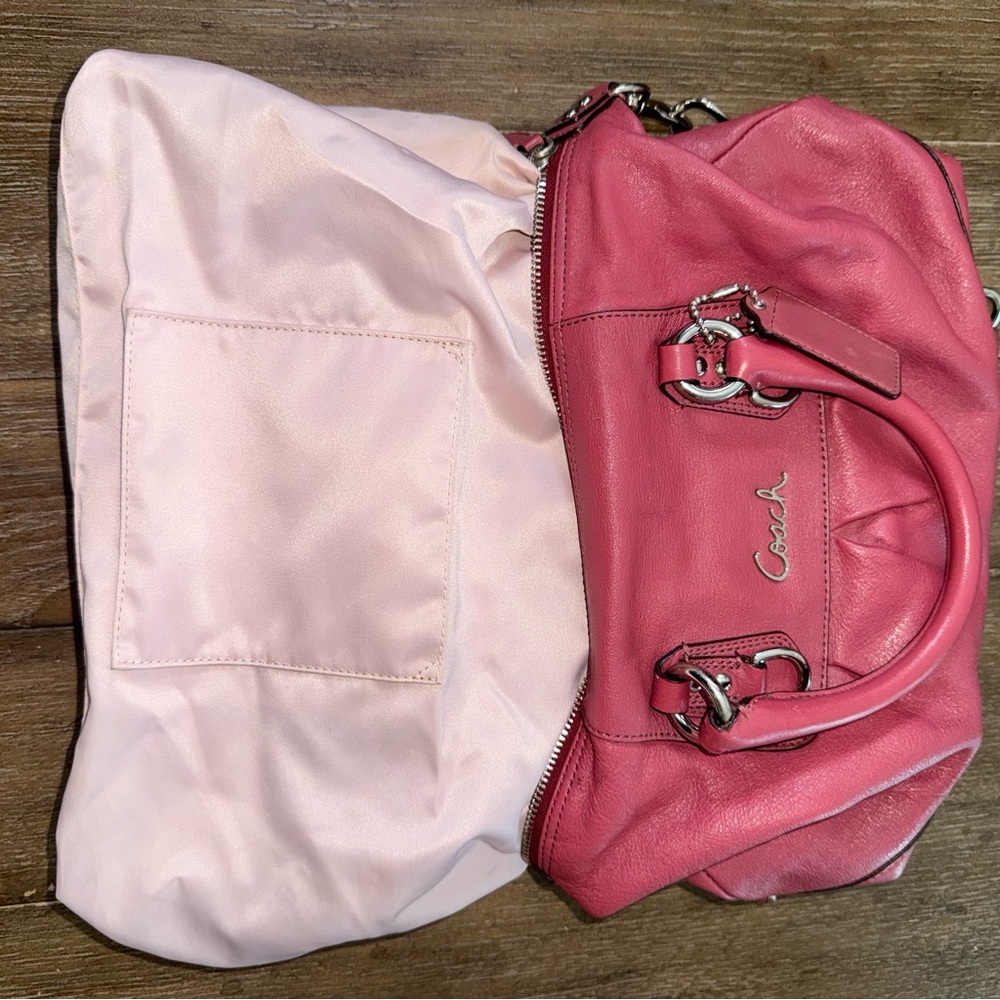 Coach Y2K Baguette Shoulder Bag Purse Pink Leather 90s - Picture 14 of 16